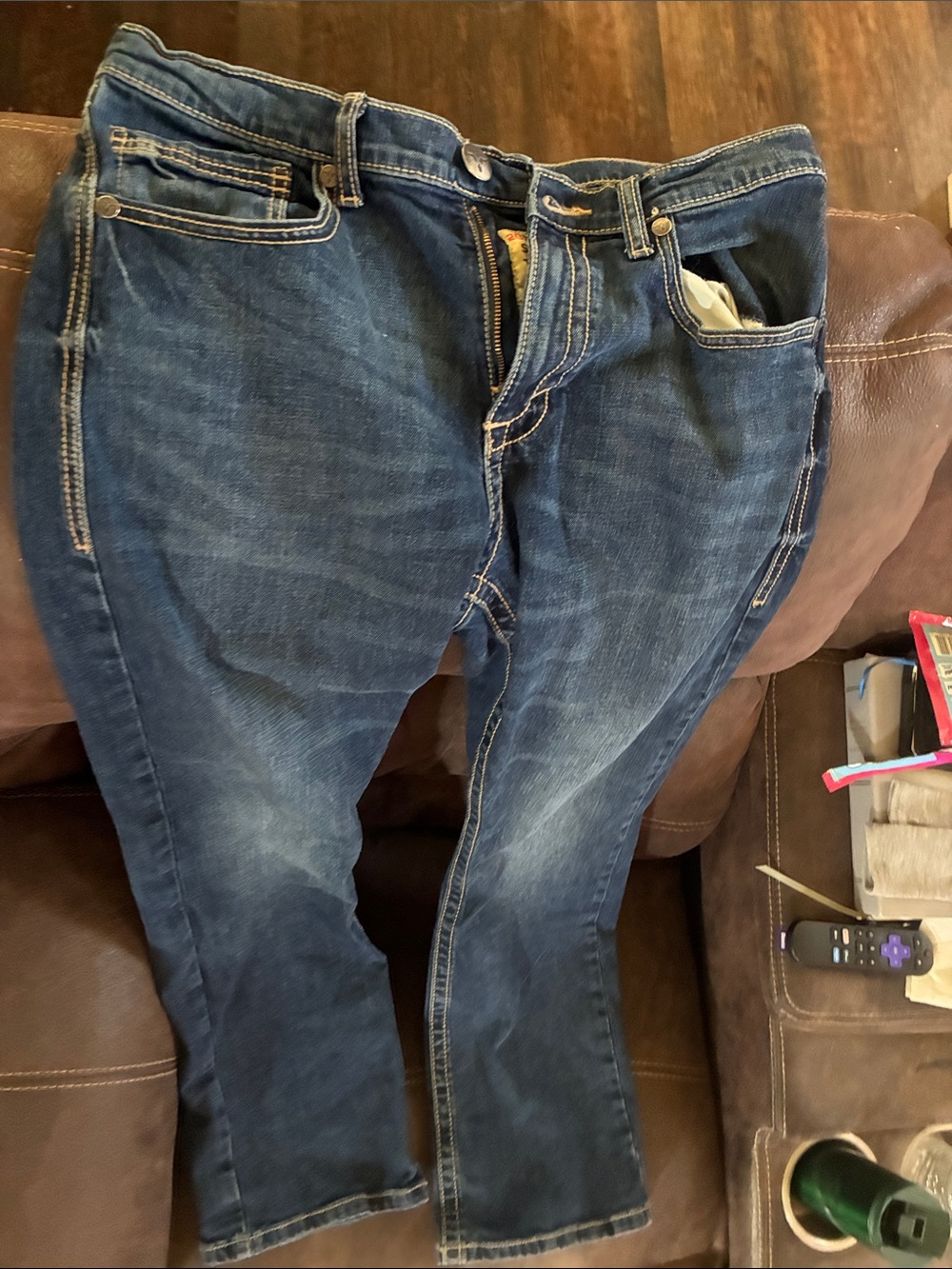Wrangler Men's Slim Straight Jeans in Dark Blue Indigo
